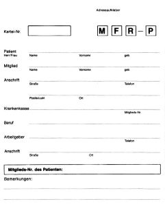 Anschriftenblatt für Systemkartei DIN A5