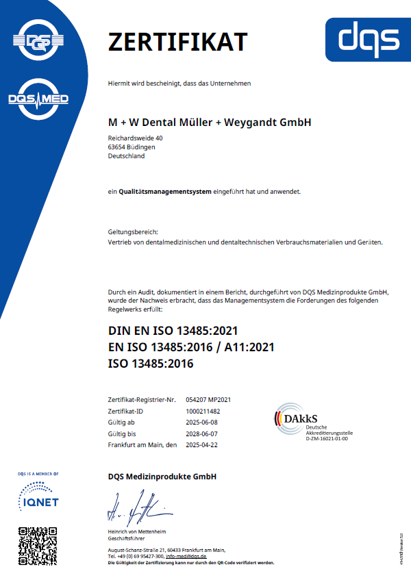 DQS Zertifikat ISO 13485 - DE
